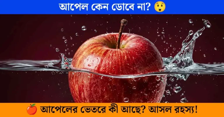 আপেল জলে ভাসে কেন? আপেলের প্রায় ২৫% অংশই বাতাস! | Apple Floating Fact